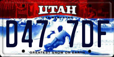 UT license plate D477DF