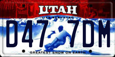 UT license plate D477DM
