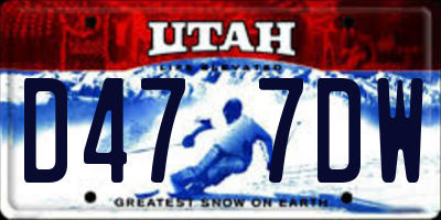 UT license plate D477DW