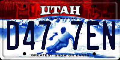 UT license plate D477EN