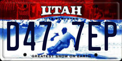 UT license plate D477EP