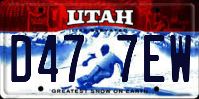 UT license plate D477EW