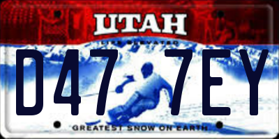UT license plate D477EY