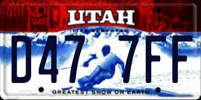 UT license plate D477FF