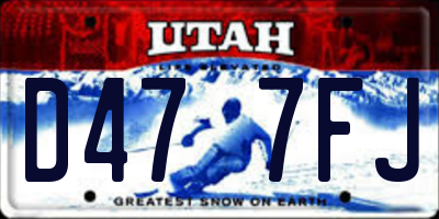 UT license plate D477FJ