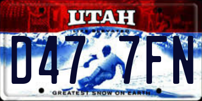 UT license plate D477FN