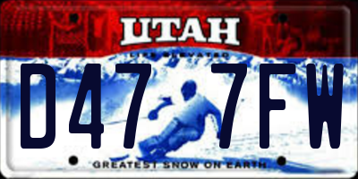 UT license plate D477FW