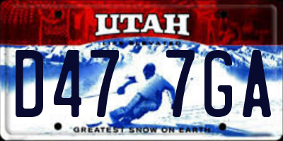 UT license plate D477GA