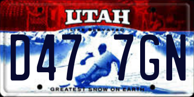 UT license plate D477GN