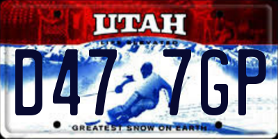 UT license plate D477GP