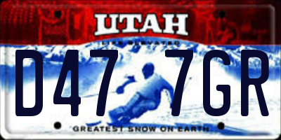 UT license plate D477GR