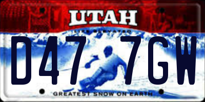 UT license plate D477GW