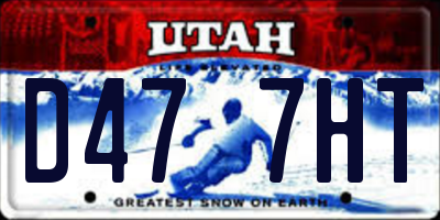 UT license plate D477HT