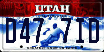 UT license plate D477ID