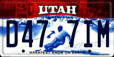UT license plate D477IM