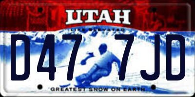 UT license plate D477JD