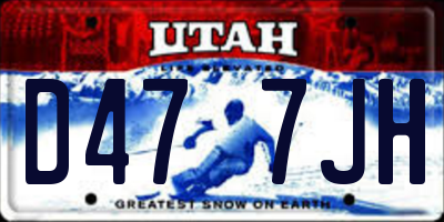 UT license plate D477JH