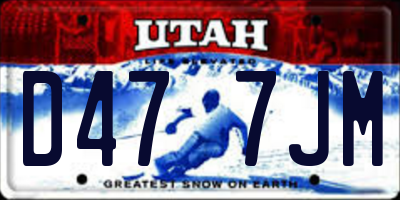 UT license plate D477JM