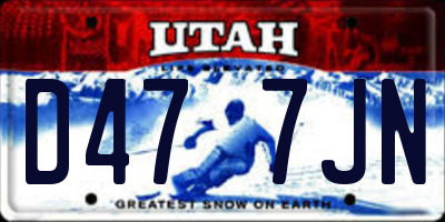 UT license plate D477JN