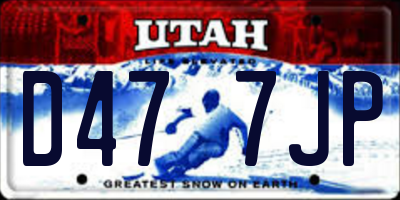 UT license plate D477JP