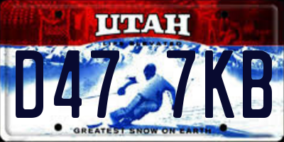 UT license plate D477KB