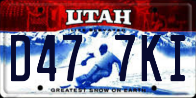 UT license plate D477KI