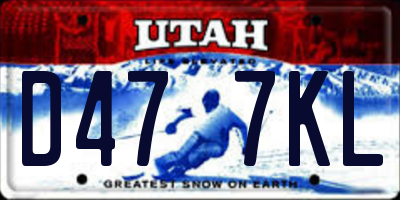 UT license plate D477KL
