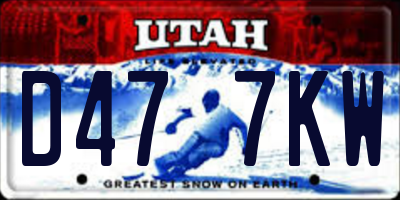 UT license plate D477KW