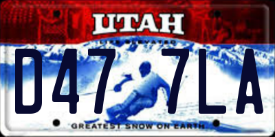 UT license plate D477LA