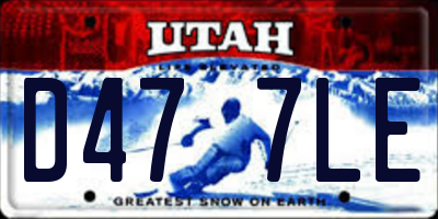 UT license plate D477LE