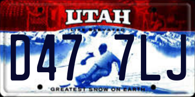 UT license plate D477LJ