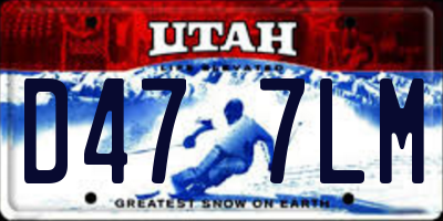 UT license plate D477LM