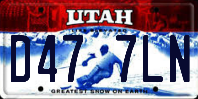 UT license plate D477LN