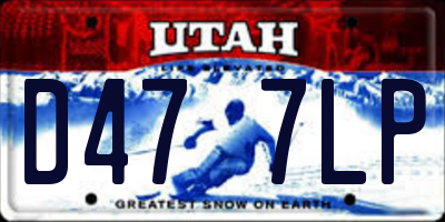 UT license plate D477LP