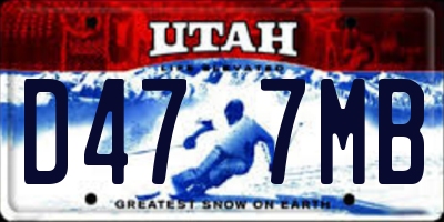 UT license plate D477MB