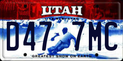 UT license plate D477MC