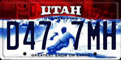UT license plate D477MH