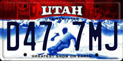 UT license plate D477MJ