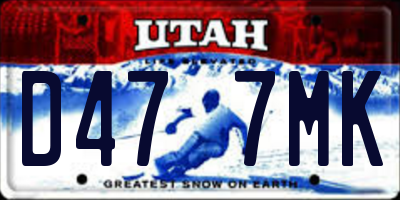 UT license plate D477MK
