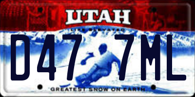 UT license plate D477ML