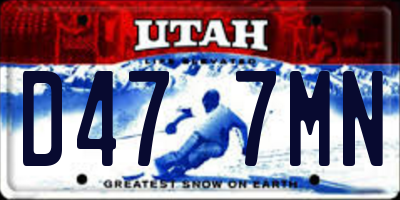UT license plate D477MN
