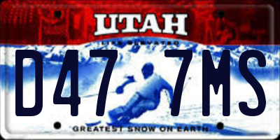 UT license plate D477MS
