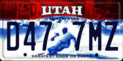 UT license plate D477MZ
