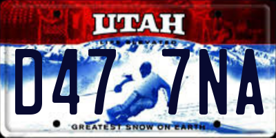 UT license plate D477NA