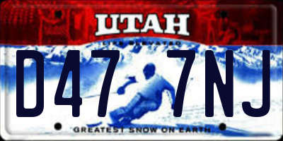 UT license plate D477NJ