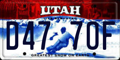UT license plate D477OF