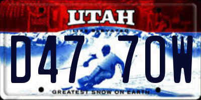 UT license plate D477OW