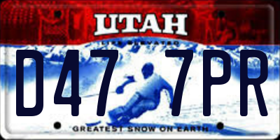 UT license plate D477PR