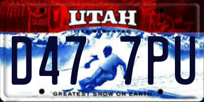 UT license plate D477PU