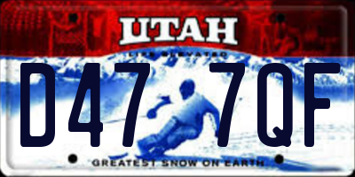 UT license plate D477QF